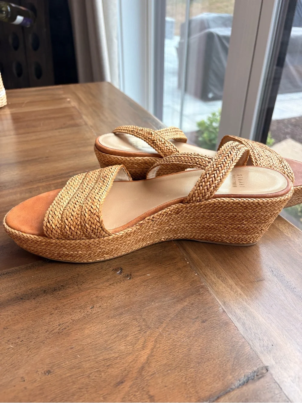 Stuart Weitzman Barbados Braided Wedge Sandal - Tan - Picture 5 of 12